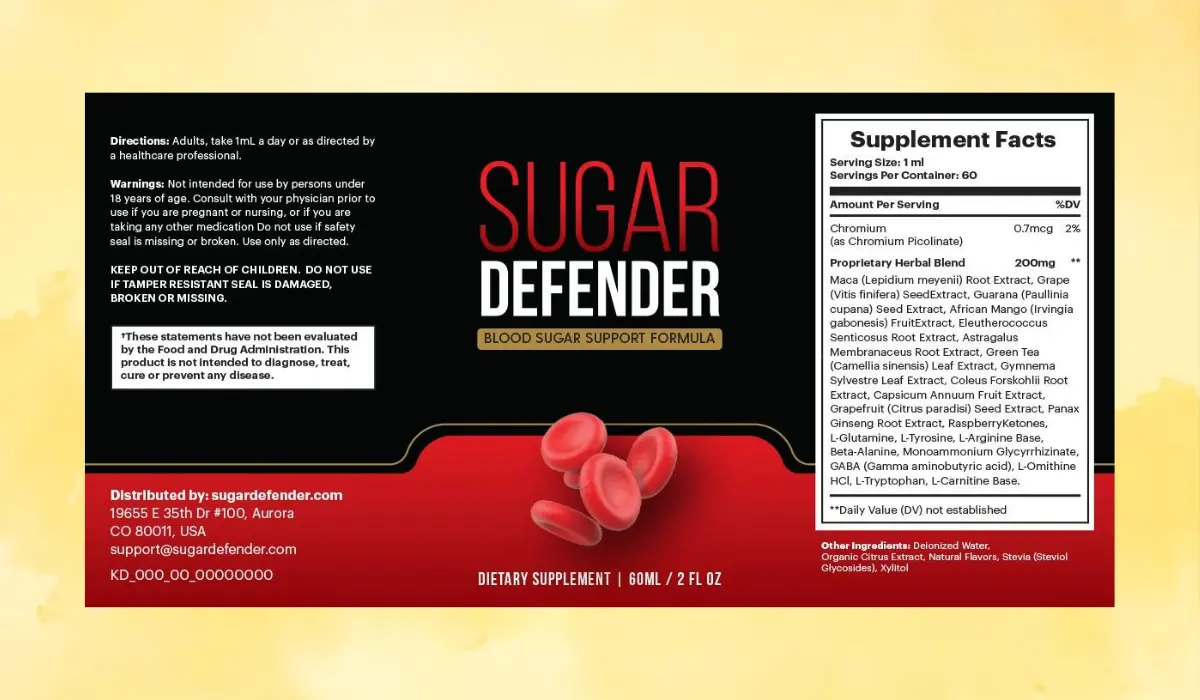 Sugar Defender Supplement Facts