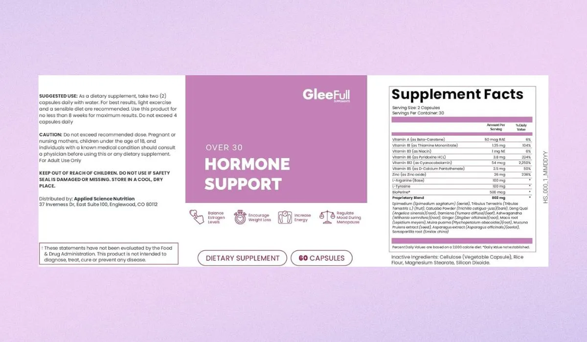 Gleefull Over 30 Hormone Support Dosage